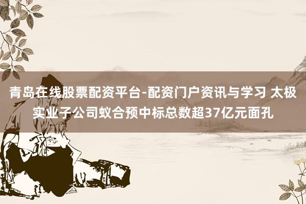 青岛在线股票配资平台-配资门户资讯与学习 太极实业子公司蚁合预中标总数超37亿元面孔