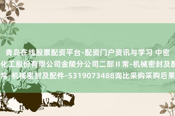青岛在线股票配资平台-配资门户资讯与学习 中密控股中标：中国石油化工股份有限公司金陵分公司二部Ⅱ常-机械密封及配件-5319073488询比采购采购后果公告