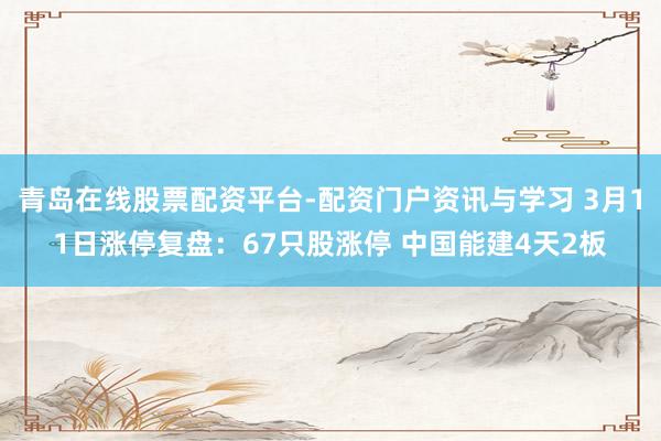 青岛在线股票配资平台-配资门户资讯与学习 3月11日涨停复盘：67只股涨停 中国能建4天2板