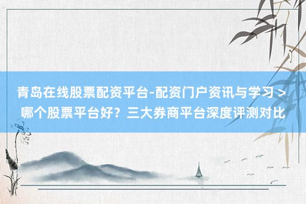 青岛在线股票配资平台-配资门户资讯与学习 > 哪个股票平台好？三大券商平台深度评测对比